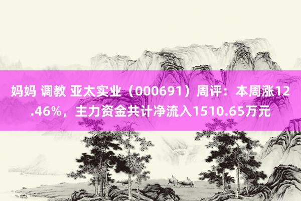 妈妈 调教 亚太实业（000691）周评：本周涨12.46%，主力资金共计净流入1510.65万元