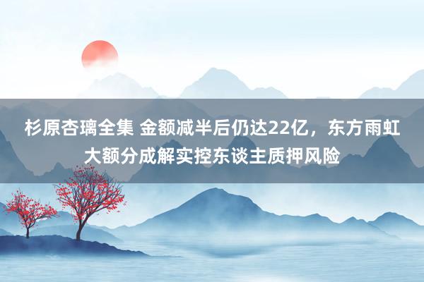 杉原杏璃全集 金额减半后仍达22亿，东方雨虹大额分成解实控东谈主质押风险
