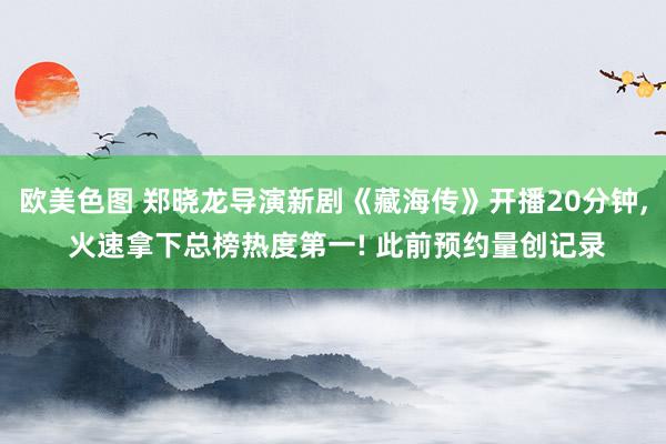 欧美色图 郑晓龙导演新剧《藏海传》开播20分钟， 火速拿下总榜热度第一! 此前预约量创记录