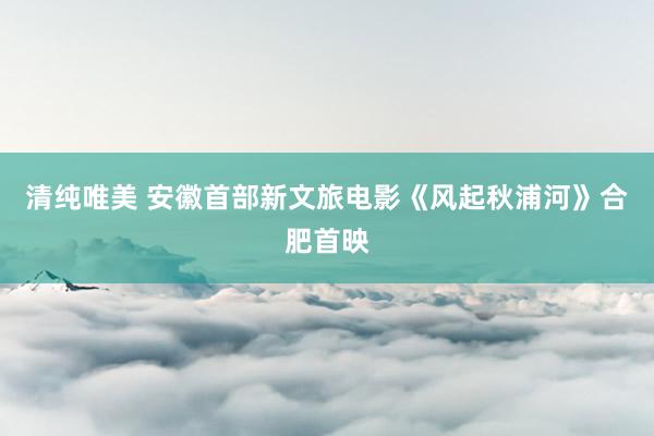 清纯唯美 安徽首部新文旅电影《风起秋浦河》合肥首映